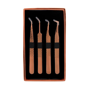 ชุดแหนบต่อขนตา 4 ชิ้น คุณภาพสูง ด้ามจับเพชร ทำจากสแตนเลสสตีล เหล็กญี่ปุ่น - Product Image 4