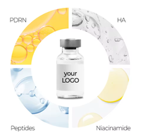 Ampoule liquide coréenne PDRN à l'acide hyaluronique, booster éclaircissant pour la peau, or 24 carats, anti-âge, hydratant, revitalisant, usage privé