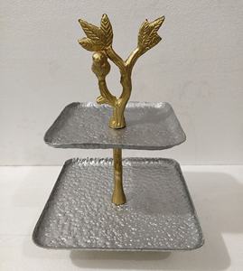 Moderno soporte de pastel de metal cuadrado de 2 niveles modelo temático de frutas para aplicaciones artesanales - Product Image 2
