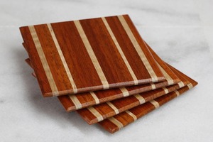 Handcrafted Wooden Square Coaster Set Heat Resistant Durable Drink Coasters for <b>Coffee</b> Tea <b>Table</b> Protection <b>Rustic</b> Mats Pads - Product Image 4