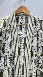 Robe d'été indienne en coton imprimé à la main, style kimono, bohème, légère, décontractée - Product Image 6