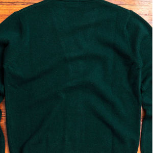 Men's Dark Green V-neck <b>Cardigan</b> Full Sleeve Patchwork Pattern Button Closure Winter Knitwear Standard <b>Thickness</b> Breathable - Product Image 6