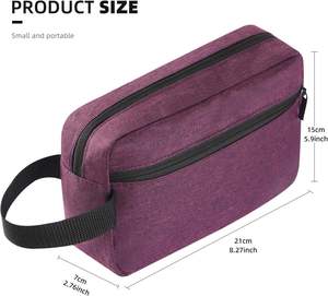 Bolsa de Viaje Organizadora de Accesorios de Cuero Genuino al por Mayor, Bolsas Cosméticas con Cremallera, Bolsa de Maquillaje para Mujer, Bolsa de Aseo para Hombre - Product Image 2