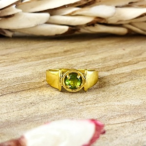 New Arrival Boho Peridot <b>Ring</b> Minimalist Brass Gemstone Women 18k Gold Plated <b>Dainty</b> Statement Band <b>Ring</b> for Wholesale/OEM/ODM - Product Image 1