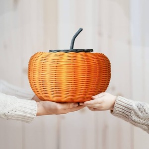 Cesta de Almacenamiento de Adornos de Halloween de Alta Calidad, Cesta de Calabaza de Ratán Tejido, Fabricante Vietnamita King Craft Viet - Product Image 3