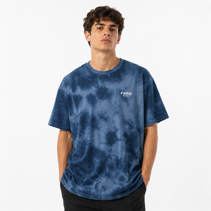 เสื้อยืดโอเวอร์ไซส์ลายมาร์เบิลพิมพ์ลายไทได ผ้าฝ้าย 100% สไตล์วินเทจ สตรีทแวร์ ทรงหลวม ยูนิเซ็กส์ แขนสั้น พร้อมปักโลโก้ตามสั่ง - Product Image 1