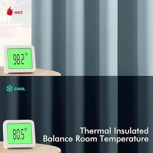 Cortinas Opacas Térmicas Aislantes Azul Pizarra de 63 Pulgadas de Largo, 2 Paneles, Color Sólido, para Dormitorio y Sala de Estar, Cortinas Oscurecedoras - Product Image 5