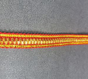 ลูกไม้โครเชต์สีแดงทองคุณภาพสูง ละลายน้ำได้ ใช้ตกแต่งเสื้อผ้า รองเท้า เป็นมิตรกับสิ่งแวดล้อม เหมาะสำหรับงานแต่งงานและแฟชั่น - Product Image 1