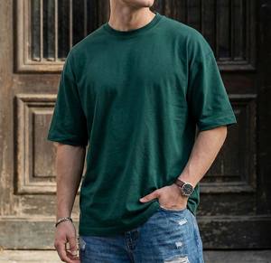 เสื้อยืดโอเวอร์ไซส์ผู้ชาย ผ้าฝ้าย ทรงหลวม ไหล่ตก สไตล์สตรีทแวร์ รับสกรีนโลโก้ เสื้อยืดแขนสั้นทรงหลวม - Product Image 3