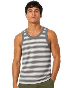 Gray <b>White</b> Striped <b>Men</b> Cotton Tank Top Sleeveless <b>Vest</b> Casual Summer Gym Fitness Shirt Breathable Loose Fit Streetwear Tank Top - Product Image 1