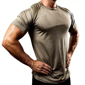 Men's <b>White</b> Short Sleeve Quick Dry <b>Slim</b> <b>Fit</b> T-<b>Shirt</b> O-Neck Knitted Solid Casual Sport Top - Product Image 3