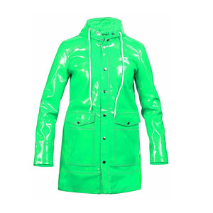 Trench-coat unisexe en PVC de haute qualité, veste de pluie avec logo sur le devant, style streetwear - Product Image 3