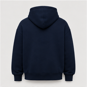 Sudadera con Capucha Extra Grande para Hombre, Color Azul Medianoche, Personalizable, con Cordón Tonal y Bolsillo Tipo Canguro, MHOOD-0039 - Product Image 2