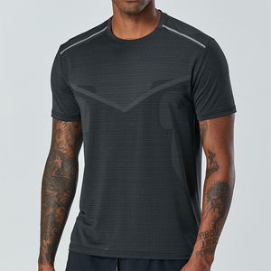 T-shirt de sport personnalisé pour homme – Haute qualité, respirant, compression, séchage rapide – Vêtement de sport décontracté en polyester uni - Product Image 3