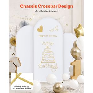 Supporto per Arco Nuziale/Festa, Set da 3 Pezzi in Metallo Facile da Montare, Design a Barre Trasversali, Supporto Stabile con Connessione a Incastro - Product Image 4