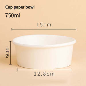 Custom Logo for Household Use High Quality Handmade Kraft Paper Takeaway Food Bowl Deli Container UV Coating Silk Screen Printed - Product Image 4