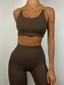 Soutien-gorge de sport push-up sans couture personnalisé pour femme – Haut de yoga rembourré à dos croisé, vêtement de sport et de fitness - Product Image 4