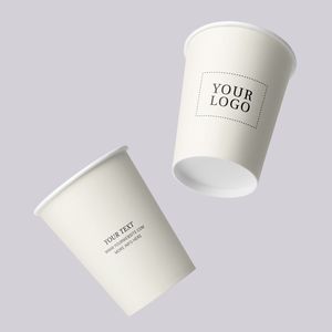 Vasos de Café Desechables de Papel Kraft/Blanco Ecológicos y Biodegradables de Pared Simple para Té y Bebidas, con Impresión Personalizada de Grado Alimenticio - Product Image 1