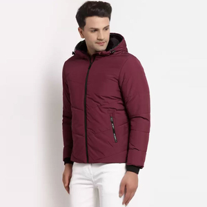 New Wholesale Custom Logo Adjustable Hooded With Zipper Puffer Men's Jacket <b>Quilted</b> Puffer Jacket Extreme Warm In <b>Winter</b> - Product Image 3