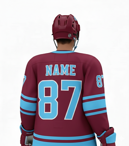 Usine OEM d'uniformes de hockey sur glace professionnels |   Maillots de hockey en maille 100% polyester avec logo personnalisé imprimé |   Vente en gros de couleurs personnalisées - Product Image 5