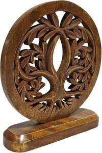 Árbol de la vida, decoración de madera de primera calidad, diseño tallado a mano, acabado natural. Decoración espiritual de madera, árbol de la vida hecho a mano. - Product Image 6