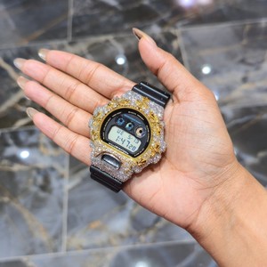Reloj Digital de Cuarzo con Incrustaciones de Moissanita, Caja Redonda de 42 mm en Tono Dorado, Correa de Acero Inoxidable, Resistente al Agua, Caja de Regalo - Product Image 6