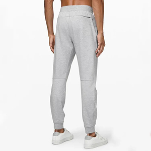 Men's Gray <b>Elastic</b> Waist Sweatpants With Side Pockets Casual Jogger Pants Breathable Knitted Fabric Autumn Wear - Product Image 1