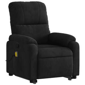 Fauteuil de massage inclinable noir avec fonction de levage - Product Image 3