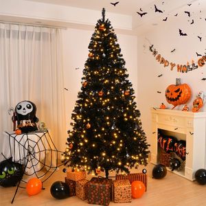 7 FT Pre-Lit Pine <b>Artificial</b> Christmas <b>Tree</b> with 1250 Branch Tips and 400 Lights Hinged Xmas Holiday Decor with Remote Control - Product Image 4