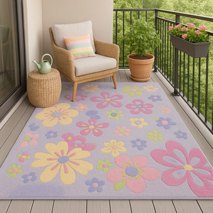 Custom Contemporary purple cute for child Textured Wool Rug Hand Tufted Abstract square Design <b>Carpet</b> for Home and Hotel - Product Image 3