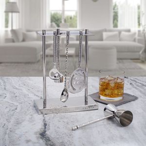 Ensemble d'outils professionnels en métal pour la préparation de cocktails : Shaker, Jigger, Strainer, Muddler, Cuillère, Ouvre-bouteille, Accessoires de barman pour le mélange de boissons - Product Image 5