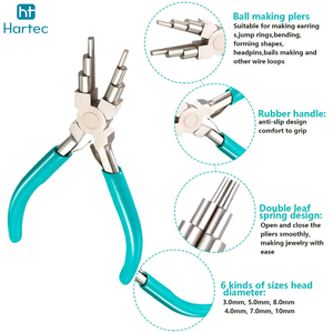 2 Pcs Specialty Jewelry <b>Pliers</b> <b>Set</b> Nylon Jaw Straightening <b>Plier</b> & 6 Step Wire Looping Bail Making Tool for Crafting - Product Image 5