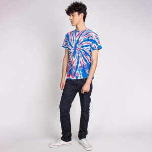Prix d'usine, vente en gros, t-shirt tie-dye pour homme 100% coton, coupe classique, logo sur le devant, t-shirts tie-dye décontractés et doux pour homme, été - Product Image 5