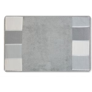 Tappetino da Bagno Grigio di Lusso Contemporaneo, Tappeto Moderno per Doccia, Lavabile, Elegante Arredo Bagno Contemporaneo - Product Image 1