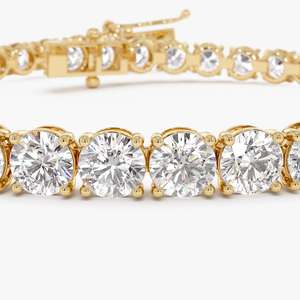 Lab Grown Diamond Tennis Bracelet 10K/14K/18K <b>Gold</b> VVS-VS Clarity Brilliant Cut Classic Prong <b>Set</b> Luxury Engagement Party - Product Image 3