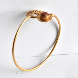 latest trending indian fashionable handmade designer goldplated brass Traditional look stone openable <b>bangle</b> for girls and women - Product Image 2