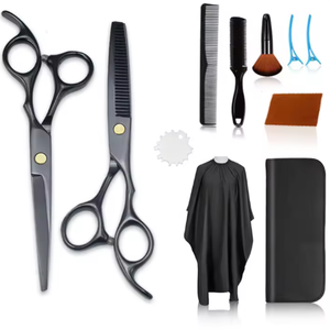 Kit de Tijeras de Peluquería de Alta Calidad en Color Plateado, 6 Piezas, Hermosos Kits de Peluquería con Estuche de Cuero con Cierre - Product Image 4