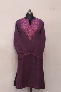Purple Muslim Robe Embroidered <b>Long</b> Sleeve Traditional <b>Dress</b> Ramadan <b>Eid</b> Prayer Attire - Product Image 2