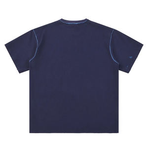 Camiseta de Manga Corta para Hombre, 100% Algodón, Formal, Transpirable, Cuello Redondo, Talla Grande, 280g, con Logotipo Personalizado y Orificios Irregulares - Product Image 2