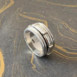 <b>Silver</b> Rotating <b>Spinner</b> <b>Ring</b> 10.7 Grams Unisex JAIPUR <b>SILVER</b> Everyday Wear Versatile Accessory Jewelry - Product Image 3