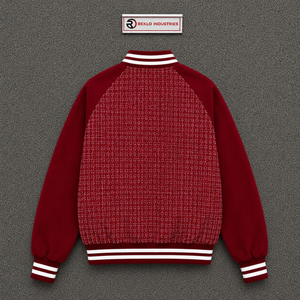 PREMIUM <b>RED</b> VARSITY JACKET Casual Woolen Style Autumn Wear FASHION OUTERWEAR STREET STYLE JACKET CLASSIC COLLEGE WEAR URBAN VARS - Product Image 6