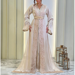 Moroccan Bridal Dress Satin Kaftan Luxury Wedding Outfit Custom Tailoring Wholesale Supplier Moroccan Bridal Dress - Product Image 1