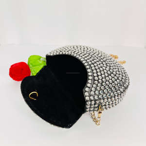 Modern Antique <b>Gold</b>-Plated Aluminium Frame Evening Clutch Bag Ladies Stylish Shoulder Purse Dot Bridal Sculpture Sling Bag - Product Image 1