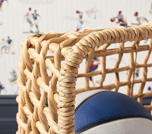 Panier de rangement authentique en rotin pour jouets d'enfants et ballons de sport, avec grille en osier détaillée et base robuste, en matériau naturel exceptionnel - Product Image 3