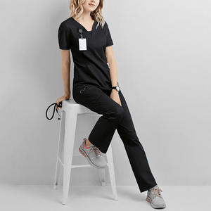 Women's Surgical Scrub <b>Sets</b> Spandex/Polyester Needle Detection for <b>Doctors</b> Nurses Hospital Use - Product Image 3