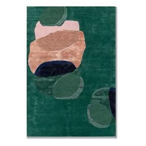 Alfombra Rectangular de Lana Anudada a Mano, Diseño Floral Moderno y Contemporáneo, Hecha a Medida, de Alta Calidad, Apta para Mascotas - Product Image 1