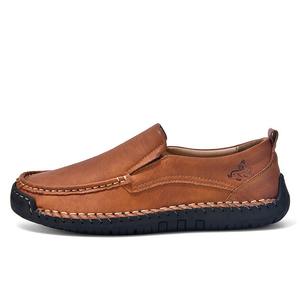 Mocasines de cuero para hombre, con suela suave, estilo casual, fáciles de poner, cómodos, zapatos para papá. - Product Image 5