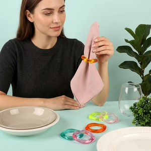 Modern Morden Luxury Resin <b>Napkin</b> Rings Set Eco-Friendly Stocked Colorful Custom Shape Table Decor <b>Party</b> Use Durable 4.5cm Width - Product Image 1