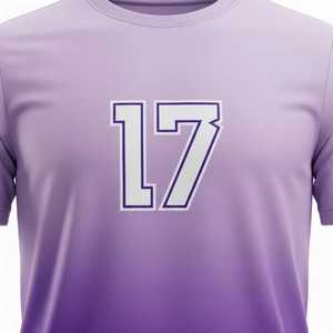 Conjunto de Camiseta de Fútbol de Doble Color Morado con Número 17, Impresión Sublimada, Unisex, Adulto, Absorbe la Humedad, Manga Corta - Product Image 4
