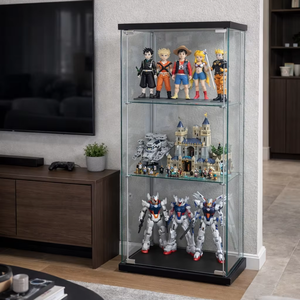 ตู้โชว์หุ่นจำลองห้องนั่งเล่นสไตล์โมเดิร์น TMG, ตู้โชว์กระจกนิรภัย, ใช้สำหรับตุ๊กตาและของสะสมในบ้าน - Product Image 1
